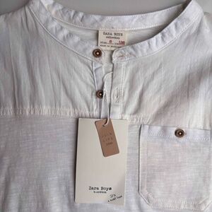 NWT Zara Kids Long Sleeve Graffiti White Shirt Boys Size 8